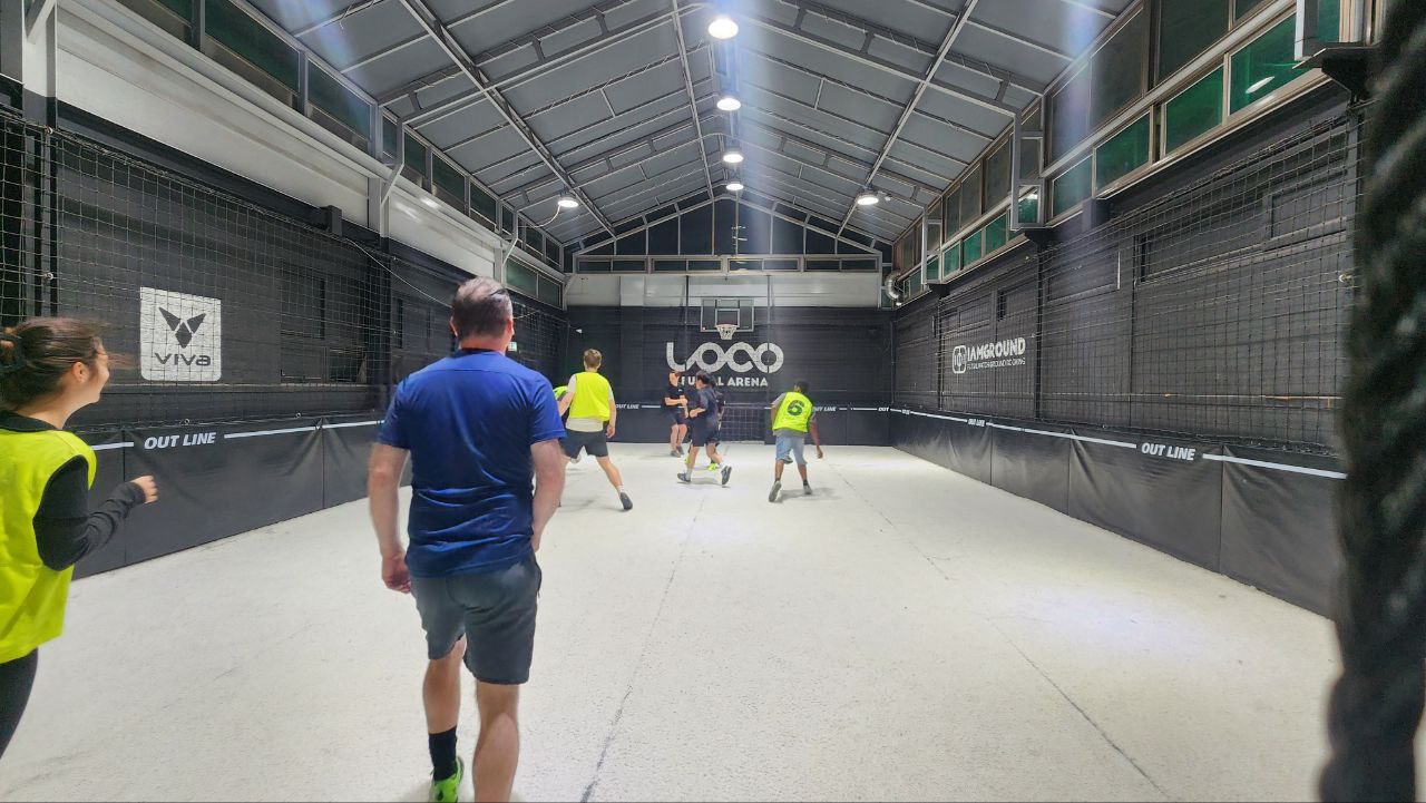 Football club action shot